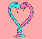 Dibujo Serpientes enamoradas pintado por eliecer
