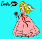 Dibujo Barbie vestida de novia pintado por zaira223