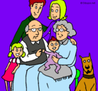 Dibujo Familia pintado por familiares