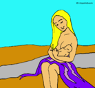 Dibujo Madre con su bebe pintado por fabiana2007