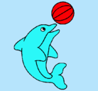 Dibujo Delfín jugando con una pelota pintado por chochi