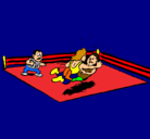 Dibujo Lucha en el ring pintado por celim