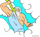 Dibujo Dios Zeus pintado por pechos