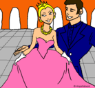 Dibujo Princesa y príncipe en el baile pintado por mayumi