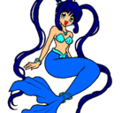 Dibujo Sirena con perlas pintado por Nanny