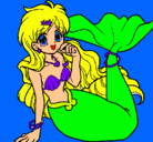 Dibujo Sirena pintado por lindaoh741