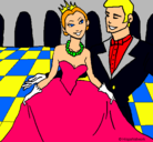 Dibujo Princesa y príncipe en el baile pintado por yorlin