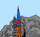 Dibujo Lanzamiento cohete pintado por otoniel