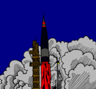 Dibujo Lanzamiento cohete pintado por DarienJose
