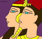 Dibujo Ramsés y Nefertiti pintado por critina