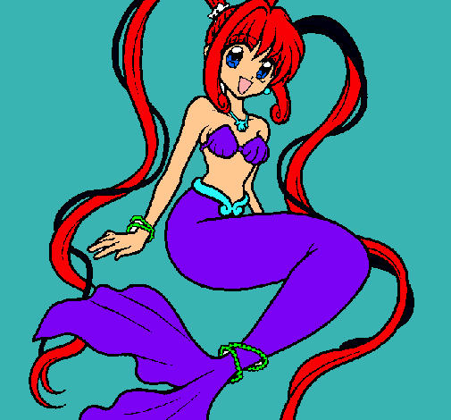 Dibujo Sirena con perlas pintado por yeniw