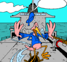 Dibujo Cigüeña en un barco pintado por gristina