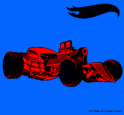 Dibujo Hot Wheels 10 pintado por superman