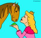 Dibujo Princesa y caballo pintado por ali10