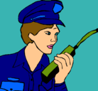 Dibujo Policía con el walkie pintado por lurdes22