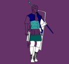 Dibujo Soldado romano pintado por cara b