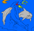 Dibujo Delfines jugando pintado por arnauet