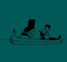 Dibujo Madre e hijo en canoa pintado por LuciaBelen10