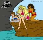 Dibujo Barbie y sus amigas sentadas pintado por Maria-pm