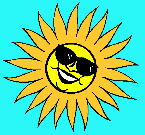 Dibujo Sol con gafas de sol pintado por montsita