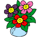 Dibujo Jarrón de flores pintado por florero