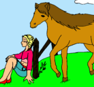 Dibujo Chica y caballo pintado por Mariact98