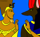 Dibujo Ramsés y Anubis pintado por chanchary