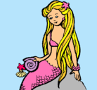 Dibujo Sirena con caracola pintado por ali10