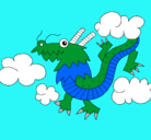 Dibujo Dragón chino pintado por chochi