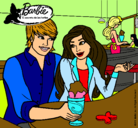 Dibujo Barbie y su amigo en la heladería pintado por crisguapa
