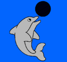 Dibujo Delfín jugando con una pelota pintado por karel