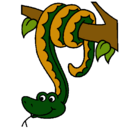 Dibujo Serpiente colgada de un árbol pintado por FONO-WILL