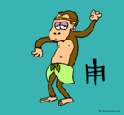 Dibujo Mono  pintado por cecy
