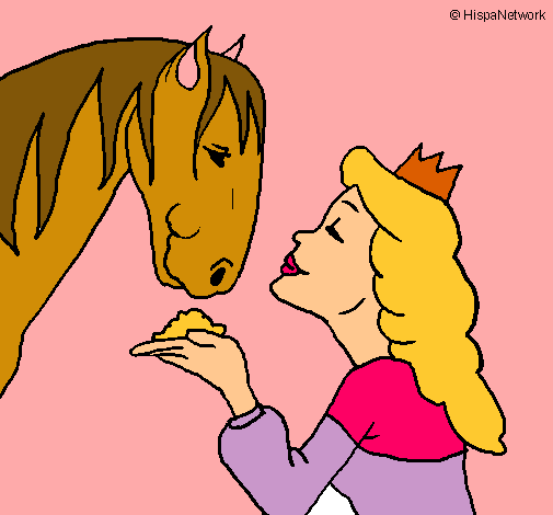 Dibujo Princesa y caballo pintado por xavi-7