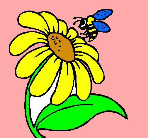 Dibujo Margarita con abeja pintado por NENA06