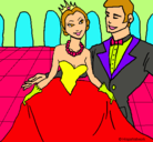 Dibujo Princesa y príncipe en el baile pintado por prinzipes 