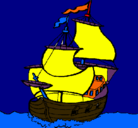 Dibujo Barco pintado por pirato