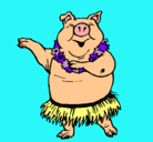 Dibujo Cerdo hawaiano pintado por nerea3f