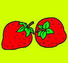 Dibujo fresas pintado por frutilla