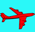 Dibujo Avión pintado por rojo
