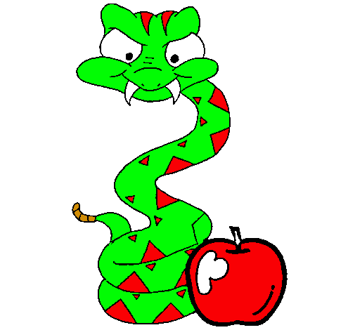 Dibujo Serpiente y manzana pintado por rafael6