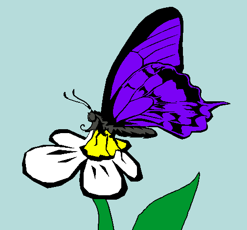 Dibujo Mariposa en una flor pintado por princessht