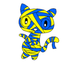 Dibujo Gato garabato momia pintado por tigre