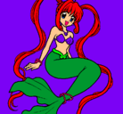Dibujo Sirena con perlas pintado por lindaoh741