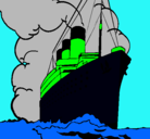 Dibujo Barco de vapor pintado por huascar
