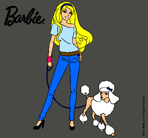 Dibujo Barbie con look moderno pintado por Maria-pm