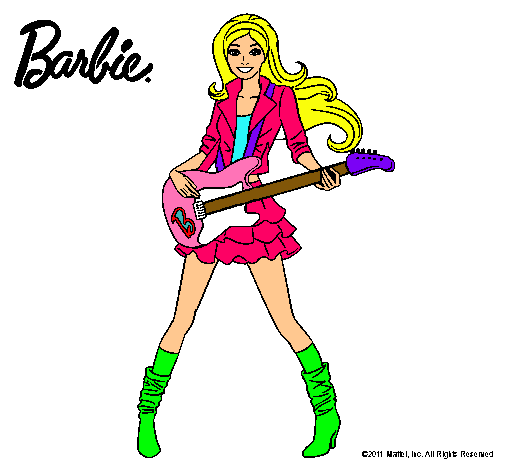 Dibujo Barbie guitarrista pintado por naomita