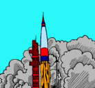 Dibujo Lanzamiento cohete pintado por ttgg