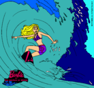 Dibujo Barbie practicando surf pintado por angie432
