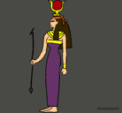 Dibujo Hathor pintado por critina